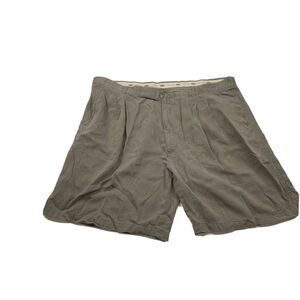 Joseph Feiss Shorts Mens 44 Silk Khaki Pleated Soft Summer